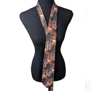 A Mahtani Milan silk tie contemporary print novelty abstract floral